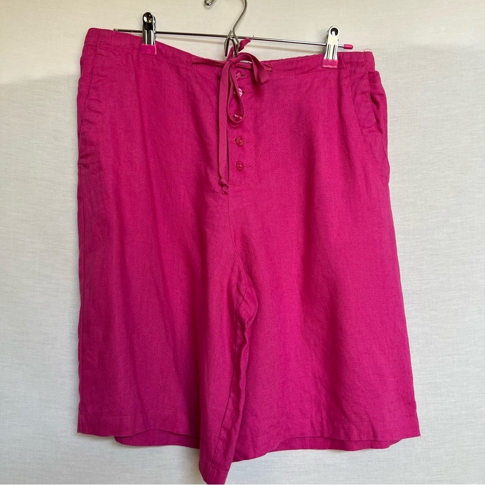 NWOT Chadwicks Linen Fuchsia Women's High Waisted Shorts